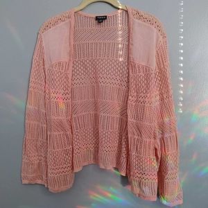 Torrid Pink Pointelle Knit Shrug sz 3
